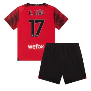 AC Milan Rafael Leao #17 babykläder Hemmatröja barn 2023-24 Korta ärmar (+ Korta byxor)